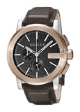 Gucci G Chrono Black Dial Brown Leather Strap Watch For Men - YA101202 Buy Now By Gucci