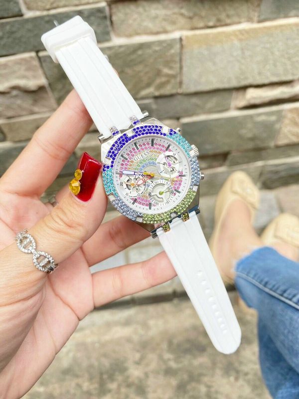 Guess Glitz Pride Limited Edition White Dial White Rubber Strap Watch for Women - GW0407L4 Buy Now By Guess