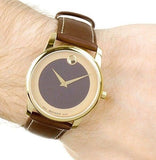 Movado Museum Classic Brown Dial Brown Leather Strap Watch For Men - 0606880 Buy Now By Movado