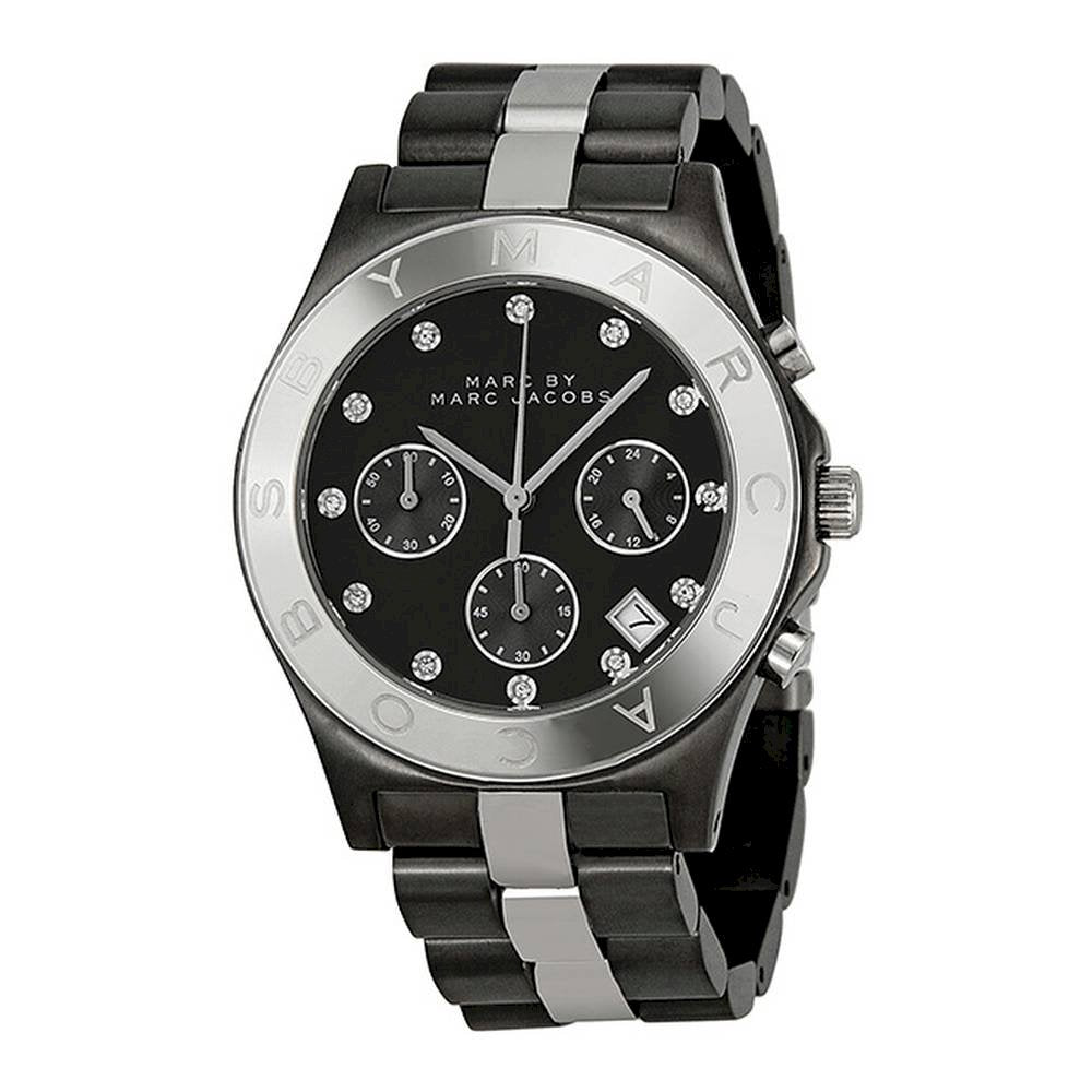 Marc Jacobs Blade Chronograph Black Dial Two Tone Steel Strap Watch for Women - MBM3179 Buy Now By Marc Jacobs