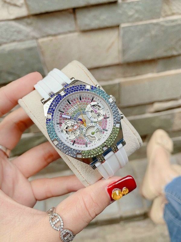 Guess Glitz Pride Limited Edition White Dial White Rubber Strap Watch for Women - GW0407L4 Buy Now By Guess