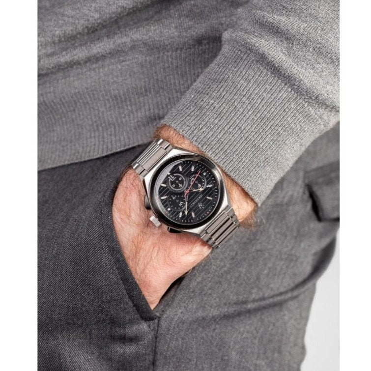 Maserati Triconic Chronograph Black Dial Silver Steel Strap Watch For Men - R8873639002 Buy Now By Maserati