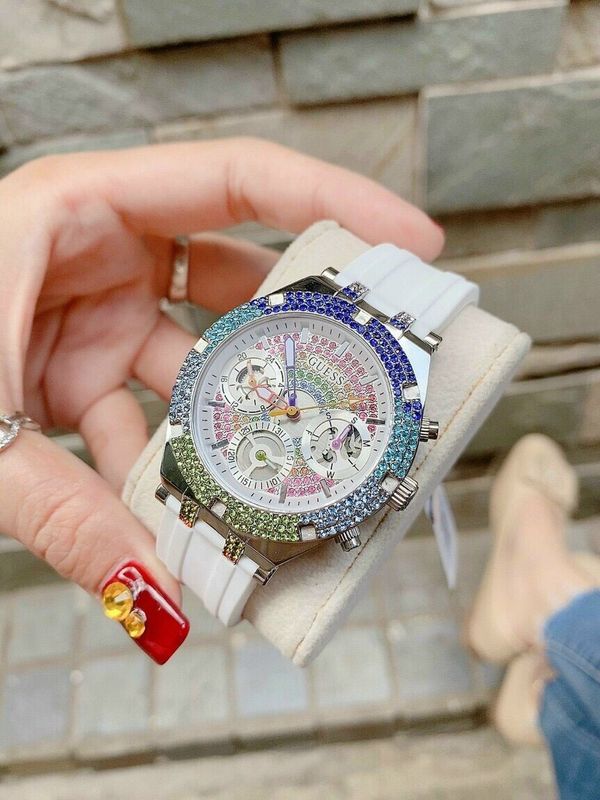 Guess Glitz Pride Limited Edition White Dial White Rubber Strap Watch for Women - GW0407L4 Buy Now By Guess