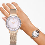 Swarovski Octea Nova Silver Dial Rose Gold Mesh Strap Watch for Women - 5650011 Buy Now By Swarovski