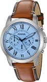 Fossil Grant Chronograph Blue Dial Brown Leather Strap Watch for Men - FS5184 Buy Now By Fossil