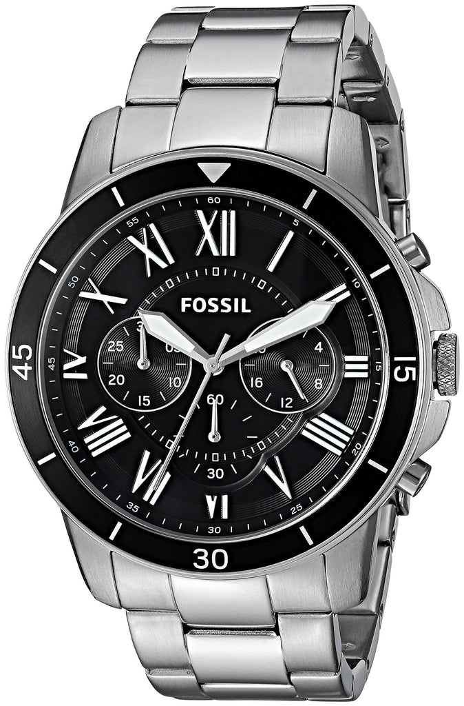 Fossil Grant Sport Chronograph Black Dial Silver Steel Strap Watch for Men - FS5236 Buy Now By Fossil