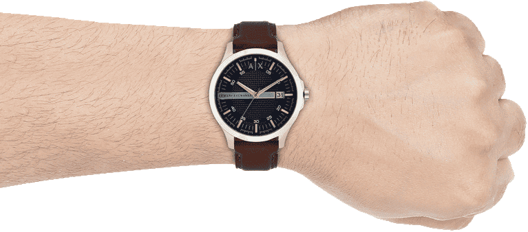 Armani Exchange Hampton Chronograph Blue Dial Brown Leather Strap Watch For Men - AX2133