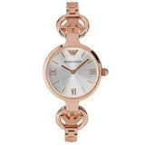 Emporio Armani Retro Quartz Silver Dial Rose Gold Steel Strap Watch For Women - AR1776 Buy Now By Emporio Armani