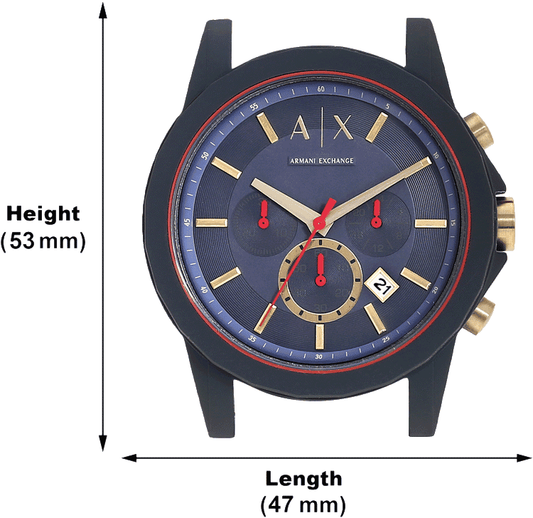 Armani Exchange Outerbanks Chronograph Blue Dial Blue Silicone Strap Watch For Men - AX1335 Buy Now By Armani Exchange