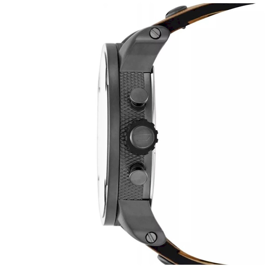 Diesel SBA Dual Time Chronograph White Dial Brown Leather Strap Watch For Men - DZ7269 Buy Now By Diesel