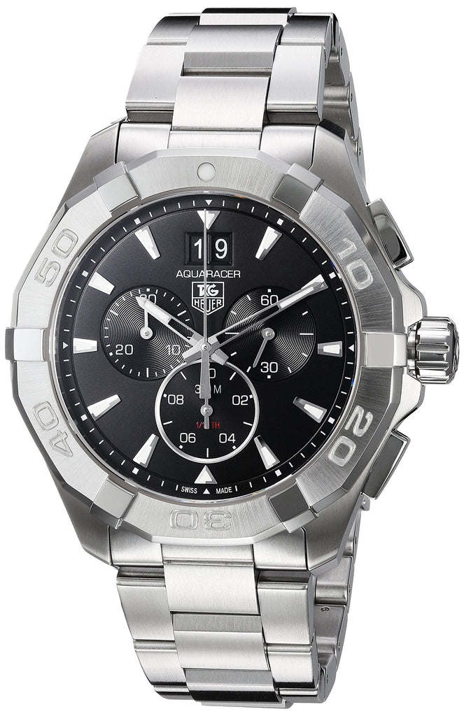 Tag Heuer Aquaracer Chronograph Black Dial Silver Steel Strap Watch for Men - CAY1110.BA0927 Buy Now By Tag Heuer