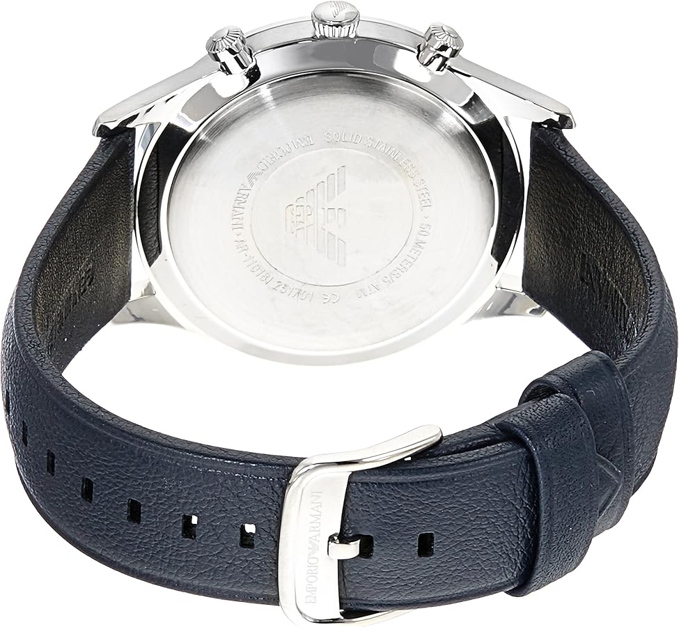 Emporio Armani Lambda Chronograph Blue Dial Blue Leather Strap Watch For Men - AR11018 Buy Now By Emporio Armani