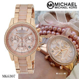 Michael Kors Ritz Chronograph Rose Gold Dial Two Tone Steel Strap Watch for Women - MK6307 Buy Now By Michael Kors