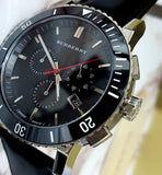 Burberry The City Black Dial Black Leather Strap Watch for Men - BU9382 Buy Now By Burberry