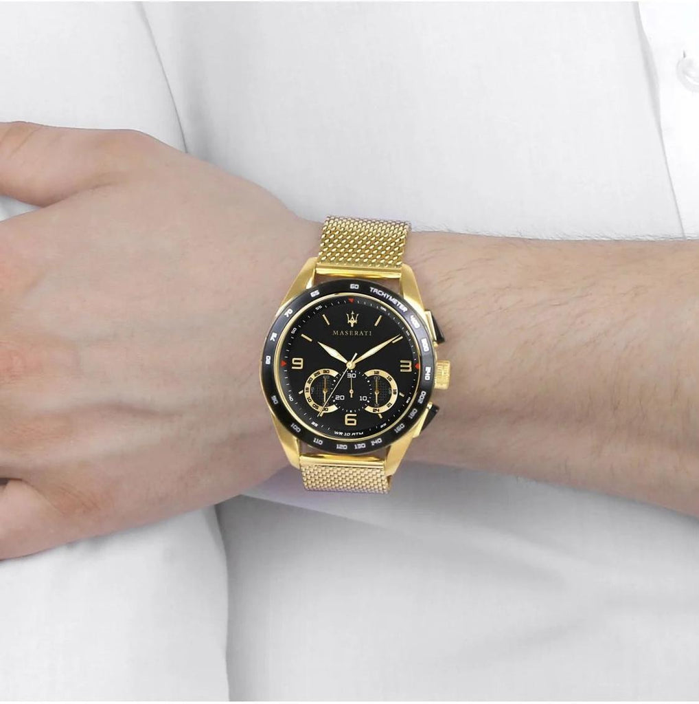 Maserati Traguardo 45mm Quartz Gold Black Dial Watch For Men - R8873612010 Buy Now By Maserati
