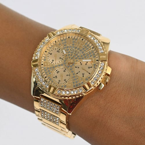 Guess Frontier Diamonds Gold Dial Gold Steel Strap Watch For Women - W1156L2 Buy Now By Guess