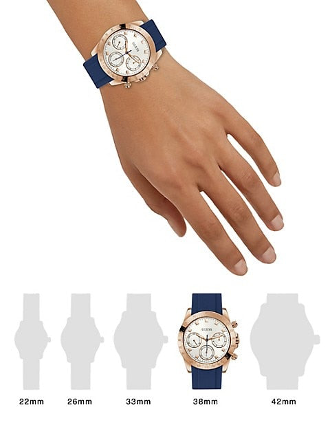 Guess Eclipse White Dial Blue Rubber Strap Watch for Women - GW0315L2 Buy Now By Guess