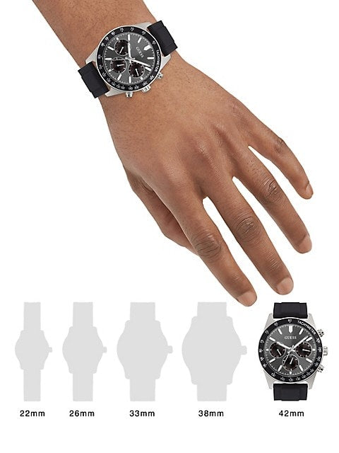 Guess Altitude Chronograph Black Dial Black Rubber Strap Watch for Men - GW0332G1 Buy Now By Guess