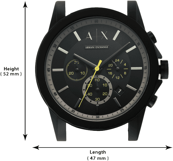 Armani Exchange Outerbanks Chronograph Black Dial Black Silicone Strap Watch For Men - AX1343 Buy Now By Armani Exchange