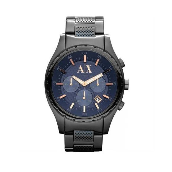 Armani Exchange Chronograph Blue Dial Grey Steel Strap Watch For Men - AX1166 Buy Now By Armani Exchange