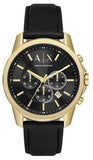 Armani Exchange Outerbanks Chronograph Black Dial Black Leather Strap Watch For Men - AX7133 Buy Now By Armani Exchange
