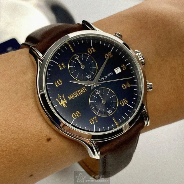 Maserati Epoca Chronograph Blue Dial Brown Leather Strap Watch For Men - R8871618001 Buy Now By Maserati