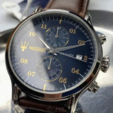 Maserati Epoca Chronograph Blue Dial Brown Leather Strap Watch For Men - R8871618001 Buy Now By Maserati