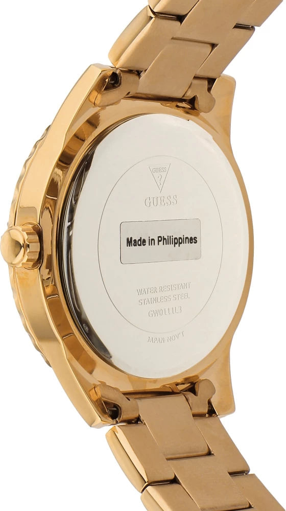 Guess Sparkler Diamonds Black Dial Rose Gold Steel Strap Watch for Women - GW0111L3 Buy Now By Guess