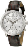 Tissot PRC 200 Chronograph Silver Dial Brown Leather Strap Watch For Men - T055.417.16.037.00 Buy Now By Tissot