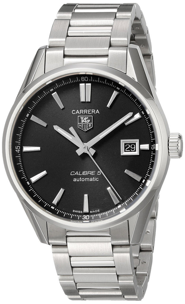 Tag Heuer Carrera Automatic Black Dial Silver Steel Strap Watch for Men - WAR211A.BA0782 Buy Now By Tag Heuer