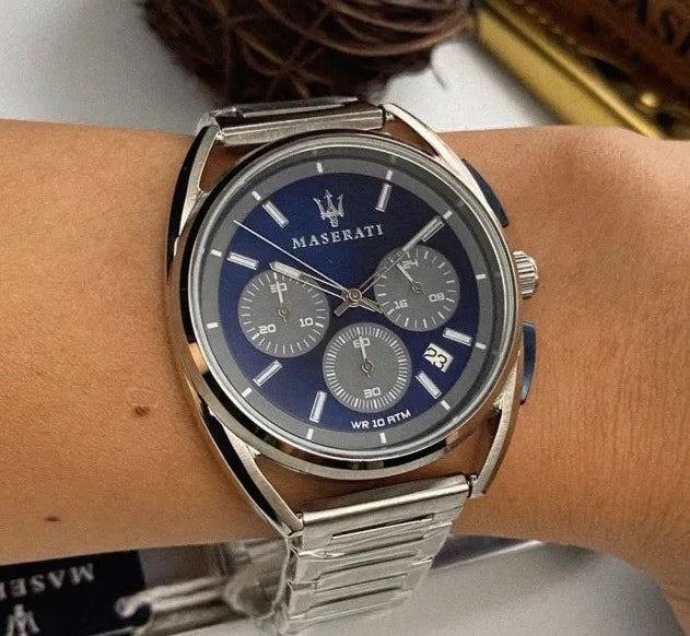 Maserati Trimarano Chronograph Blue Dial Silver Steel Strap Watch For Men - R8873632004 Buy Now By Maserati