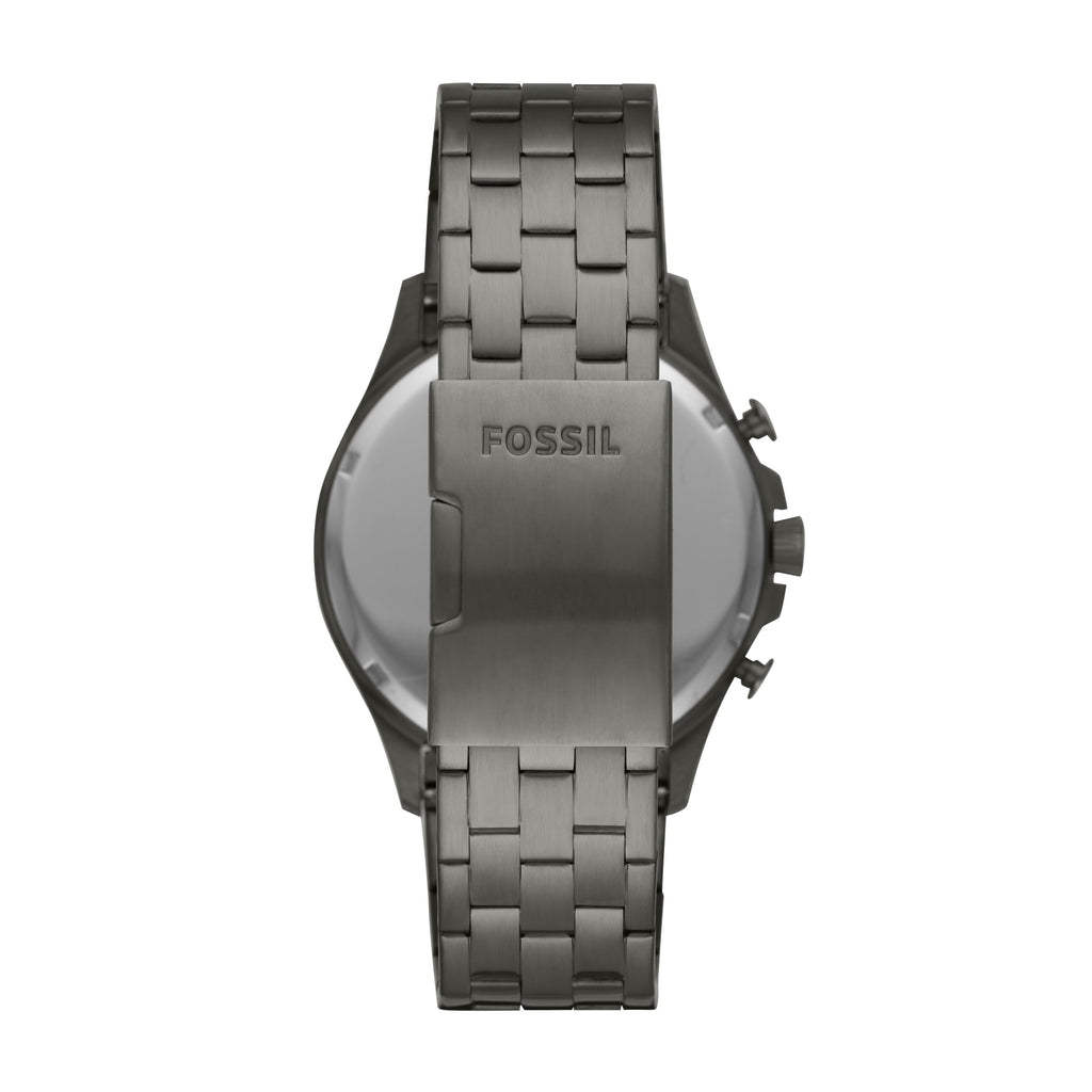 Fossil Forrester Chronograph Black Dial Grey Steel Strap Watch for Men - FS5606 Buy Now By Fossil