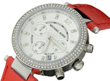 Michael Kors Parker Silver Dial Red Leather Strap Watch for Women - MK2278 Buy Now By Michael Kors