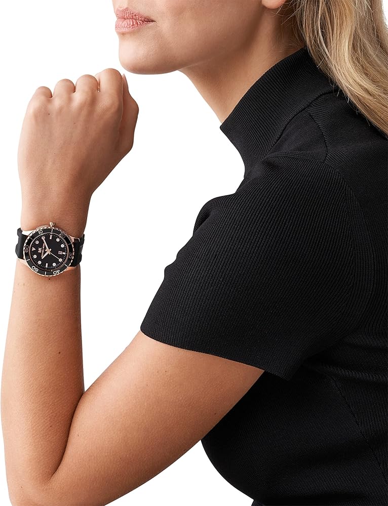 Michael Kors Runway Quartz Black Dial Black Silicone Strap Watch For Women - MK6852 Buy Now By Michael Kors
