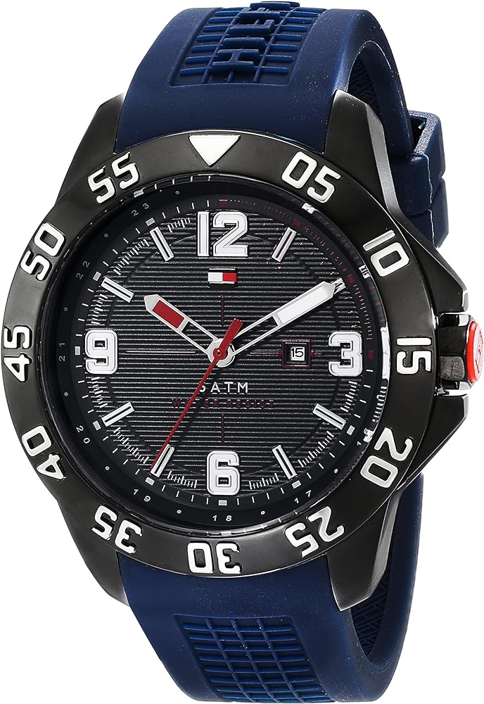 Tommy Hilfiger Cole Black Dial Blue Rubber Strap Watch for Men - 1790984 Buy Now By Tommy Hilfiger