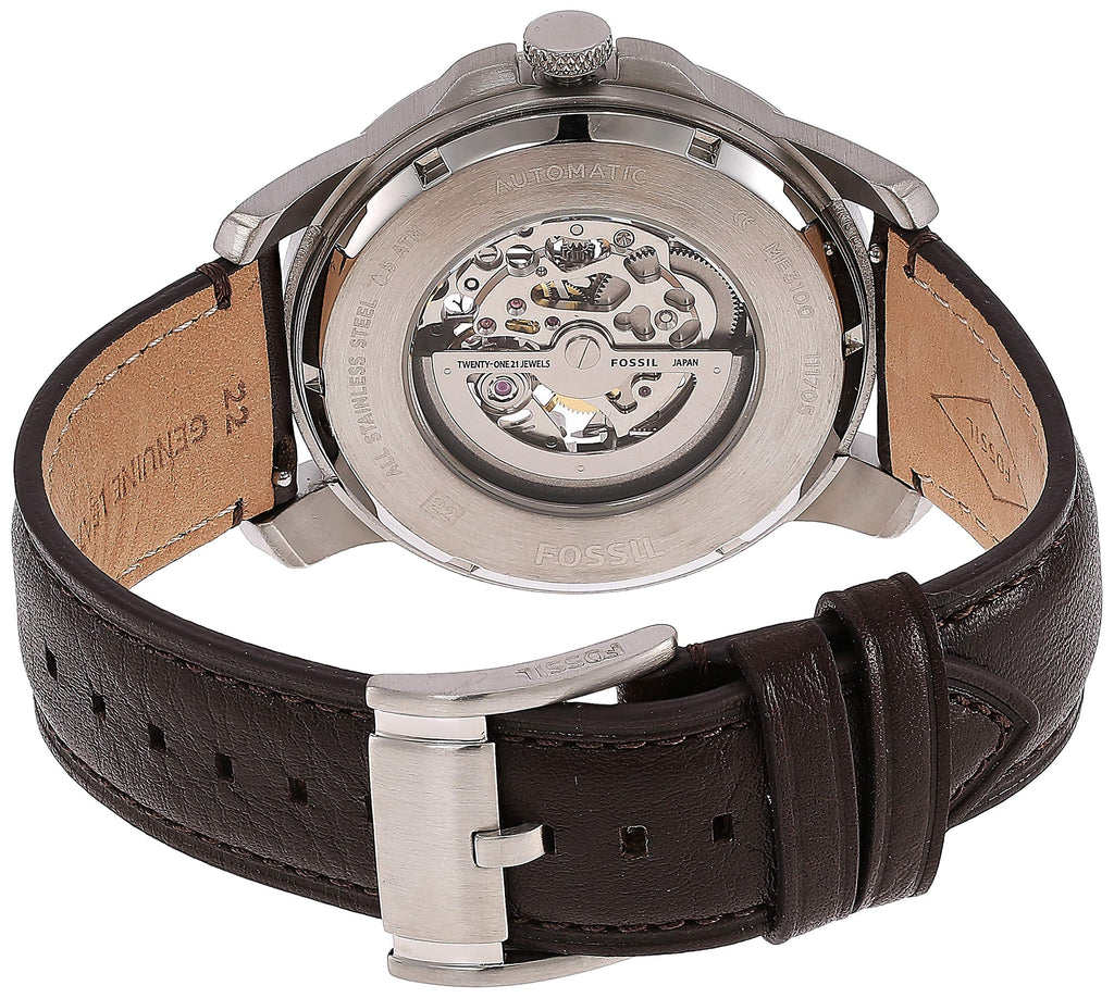 Fossil Grant Automatic Skeleton Black Dial Brown Leather Strap Watch for Men - ME3100 Buy Now By Fossil
