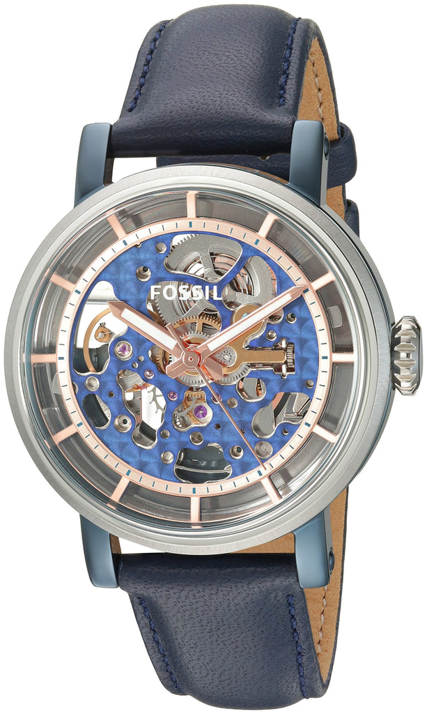 Fossil Boyfriend Skeleton Blue Dial Blue Leather Strap Watch for Women - ME3136 Buy Now By Fossil