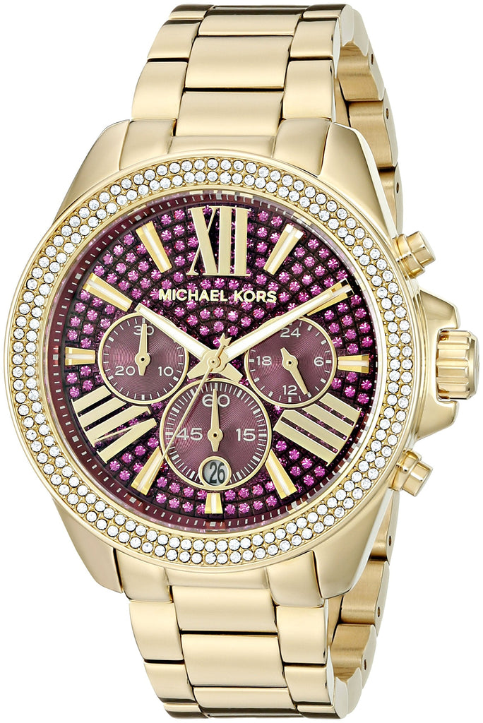 Michael Kors Wren Purple Dial Gold Steel Strap Watch for Women - MK6290 Buy Now By Michael Kors