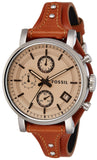 Fossil Original Boyfriend Sport Chronograph Beige Dial Brown Leather Strap Watch for Women - ES4046 Buy Now By Fossil