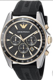 Emporio Armani Sigma Chronograph lack Dial Black Rubber Strap Watch For Men - AR80003 Buy Now By Emporio Armani