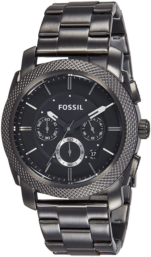 Fossil Machine Chronograph Black Dial Grey Steel Strap Watch for Men - FS4662 Buy Now By Fossil