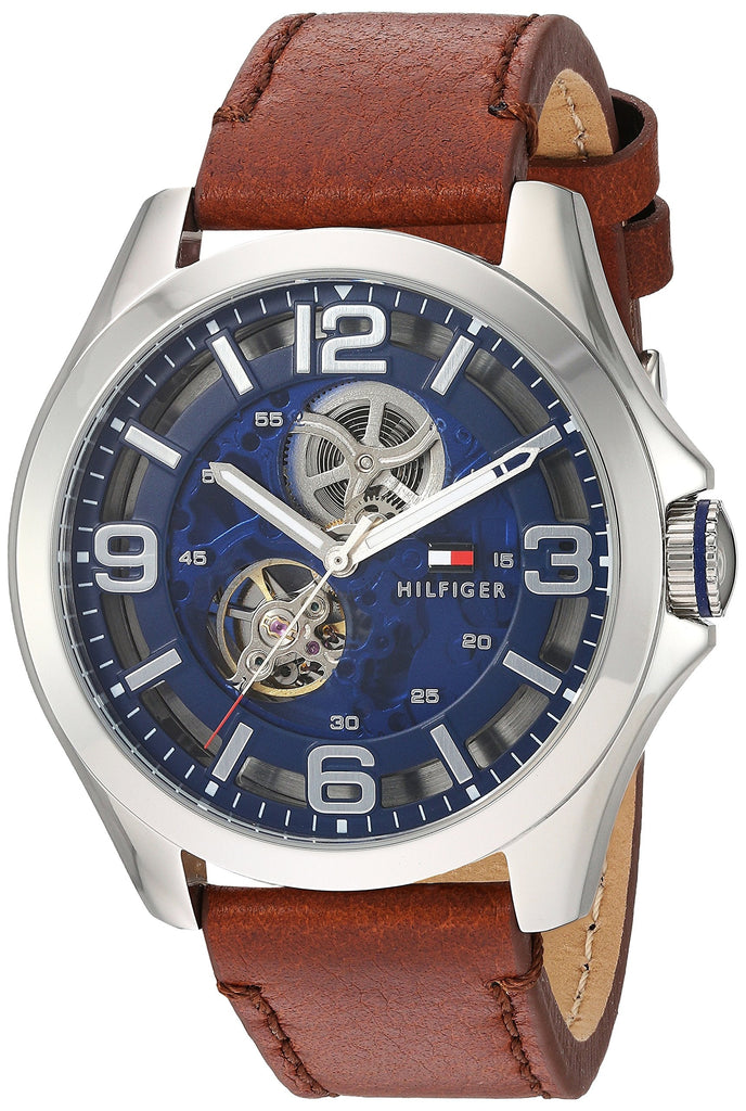 Tommy Hilfiger Bruce Analog Blue Dial Brown Leather Strap Watch for Men - 1791278 Buy Now By Tommy Hilfiger