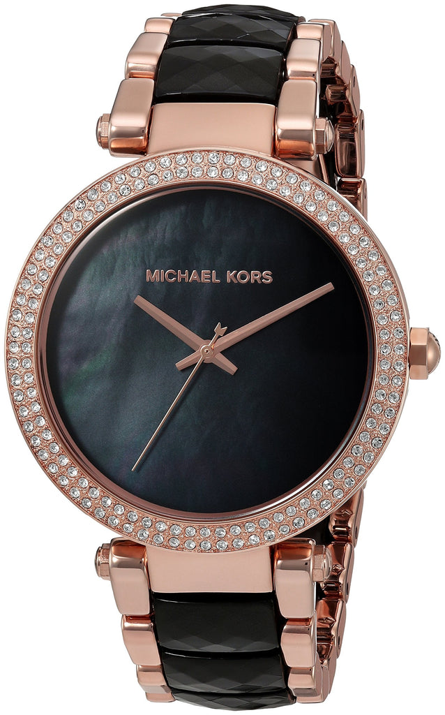 Michael Kors Parker Mother of Pearl Black Dial Two Tone Steel Strap Watch for Women - MK6414 Buy Now By Michael Kors