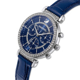Swarovski Passage Chrono Crystal Blue Dial Blue Leather Strap Watch for Women - 5580342 Buy Now By Swarovski
