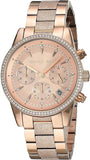 Michael Kors Ritz Chronograph Rose Gold Dial Rose Gold Steel Strap Watch For Women - MK6598 Buy Now By Michael Kors