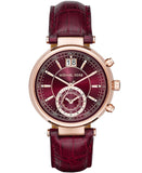 Michael Kors Sawyer Maroon Dial Maroon Leather Strap Watch for Women - MK2426 Buy Now By Michael Kors