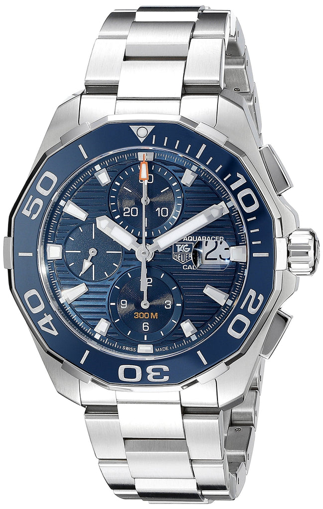 Tag Heuer Aquaracer Calibre 16 43mm Blue Dial Silver Steel Strap Watch for Men - CAY211B.BA0927 Buy Now By Tag Heuer