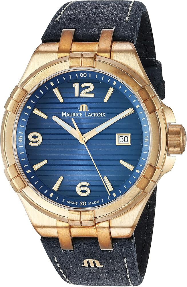 Maurice Lacroix Aikon Date Limited Edition Blue Dial Blue Leather Strap Watch For Men - AI1028-BRZ01-420-1 Buy Now By Maurice Lacroix