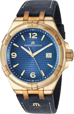 Maurice Lacroix Aikon Date Limited Edition Blue Dial Blue Leather Strap Watch For Men - AI1028-BRZ01-420-1 Buy Now By Maurice Lacroix