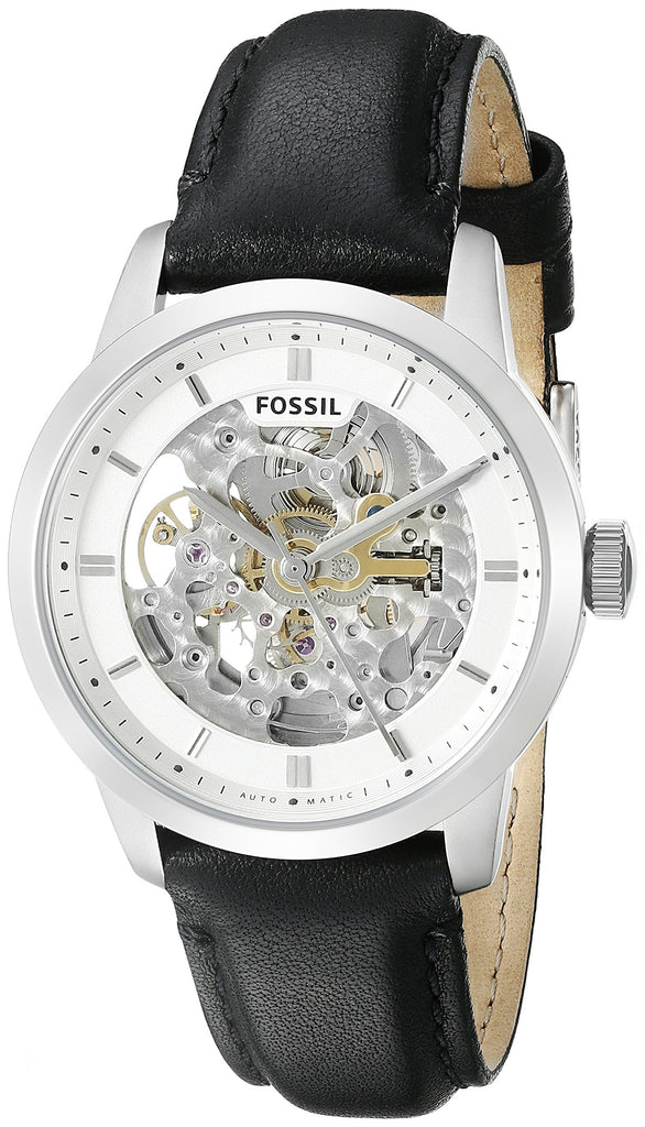 Fossil Townsman Automatic Skeleton White Dial Black Leather Strap Watch for Men - ME3085 Buy Now By Fossil